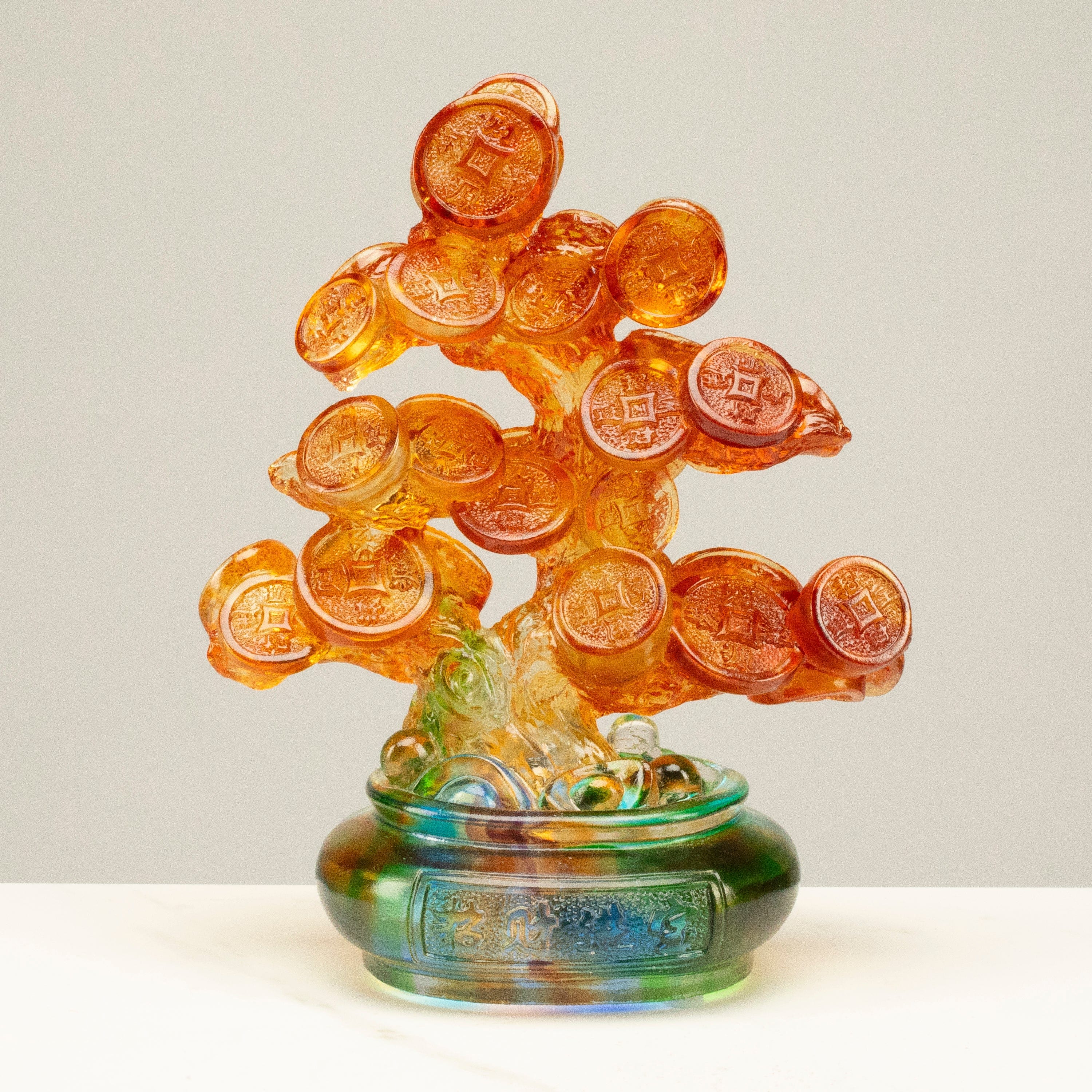 Prosperous Money Bonsair Tree Crystal Carving - A Symbol of Financial Success and Good Fortune