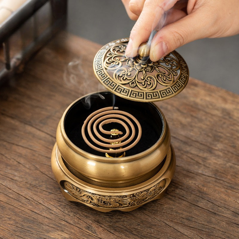 Ancient Bronze-Style Incense Holder - Three-Legged Sturdy Zinc Alloy Smudging & Holder